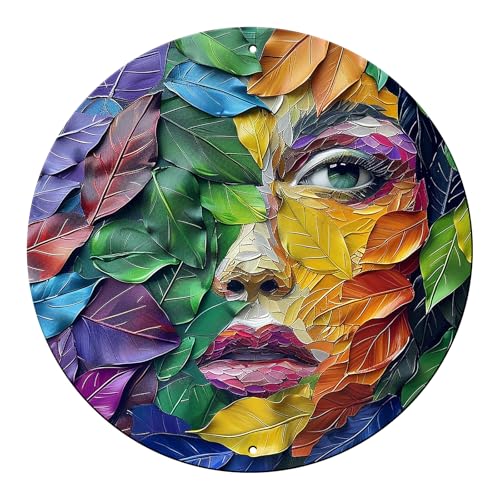 Vintage Abstract Round Metal Sign Wall Art Rustic Wreath Wall Decoration for Indoor Outdoor Home Porch Window Decor 12 Inch - color: Thanksgiving 2, size: 12 inches