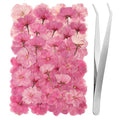 101 PCS Pressed Cherry Blossom for Crafts, Pink Dried Pressed Flowers for Resin DIY Jewelry Making Cake Card Scrapbook Decor, Dried Sakura Flowers for Soap Candle Making - size: Cherry
