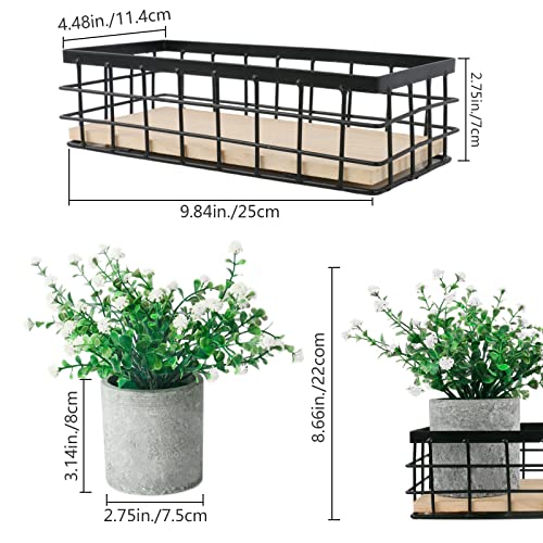 3 Potted Artificial Plants Flowers for Home Decor Indoor, Centerpiece Table Decorations for Dining Room and Coffee Table, White - color: White
