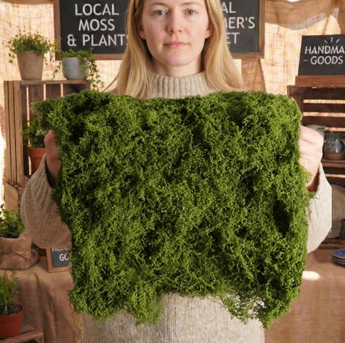 USMOLA Fake Moss Mat, Artificial Moss Table Runner for Wedding Decor Table Centerpieces Fairy Garden Crafts Indoor Green Faux Grass Wall Decor (Green: 12 x 71Inch / 30x180cm) - color: Green: 12 X 71inch / 30x180cm