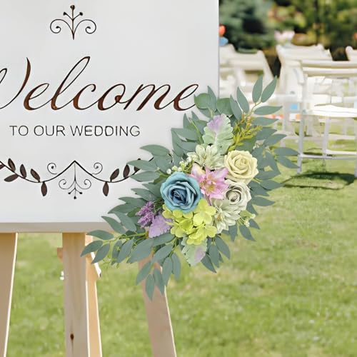 Artificial Flower Wedding Arch Decorations, Arch Faux Flowers Greenery for Wedding Decor, Reception Backdrop Decoration, Bridal Shower, Baby Shower (Green) - color: Green