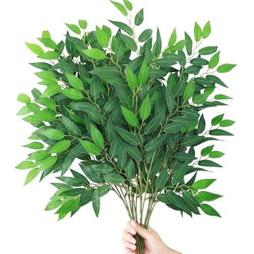 GREENTIME 6 Pack Artificial Italian Ruscus Greenery Stems 23.5'' Faux Green Leaf Bouquet for Vase Bridal Wedding Table Centerpiece Decor - color: Green - Italian Ruscus Stems