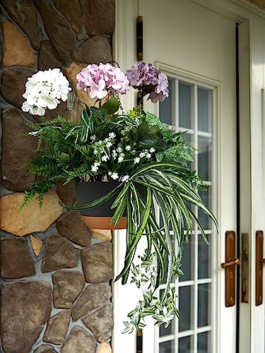 PARTY JOY 18 Bunches Fake Plants Outdoor, Fake Bushes UV Resistant Artificial Flowers Hydrangea Flowers Greenery Shrubs Faux Greenery for Outdoor Garden Patio Front Porch Yard Decor - color: Hydrangea