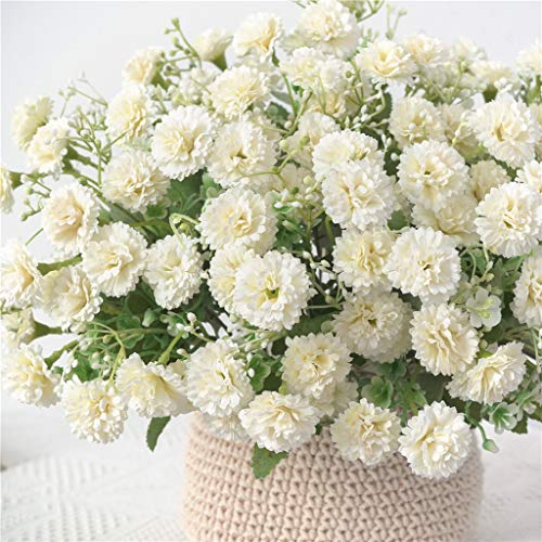 5 Forks 20 Artificial Flower Small Lilac Bouquet Fake Flowers,White - color: White