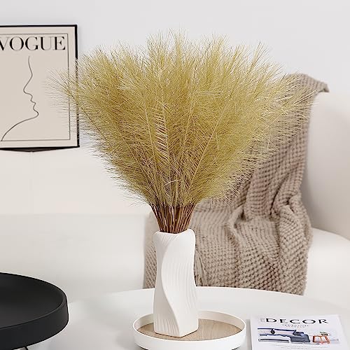 Wertuirk Gold Faux Pampas Grass - 30pcs 24 Inch Long Pampas Grass wall Decor, Mini Artificial Pampas Grass for Great Gatsby Party Decorations and Glam Room Decor (Gold) - color: Gold, size: 30 Pieces