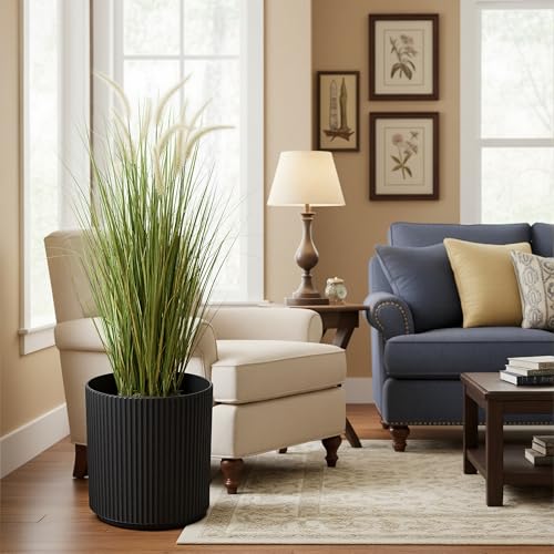 KOL Artificial 4ft Horsetail Reed Grass, 47.2in Artificial Indoor Outdoor Fake Grass Plant, Home Office Wedding Decorative Artificial Plants & Flowers in Pot Faux Plant Greenery, Housewarming Gift - size: 4FT