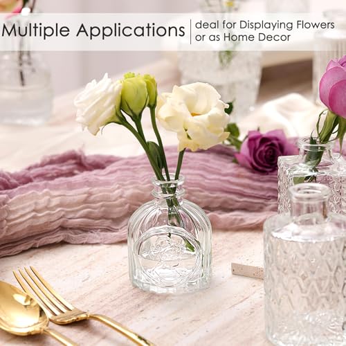 24 Pcs Glass Bud Vase Set, Small Glass Vases for Flowers, Mini Clear Bud Vases for Centerpieces, Wedding, Home, Office and Table Decoration, Clear - color: Clear, size: 24pcs
