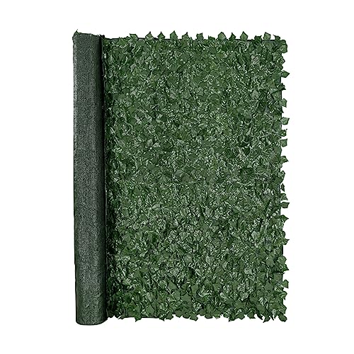 VEVOR Artificial Ivy Privacy Fence Screen, 96 x 72 in Faux Ivy Vine Leaf Hedges Fence, Greenery Privacy Fence with Mesh Cloth Backing, Green Wall Decoration for Outdoor Garden, Yard, Balcony - color: Ivy with Green Mesh Backing, size: 96 x 72 inch