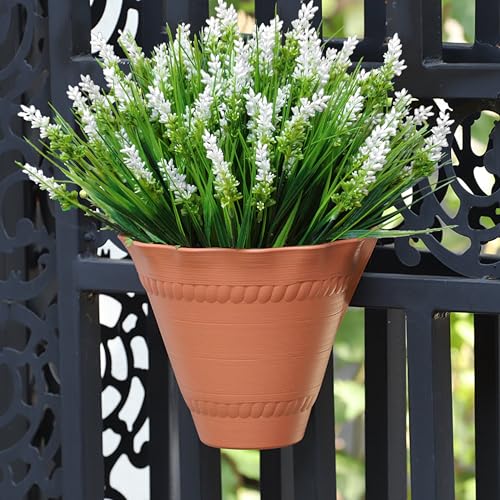 12 Bundles Artificial Plants Outdoor Fake Monkey Grass UV Resistant Faux Plans with White Fake Flowers Greenery Shrubs for Front Porch Yard Pathway Garden Spring Summer Décor Outside Indoor (white). - color: White