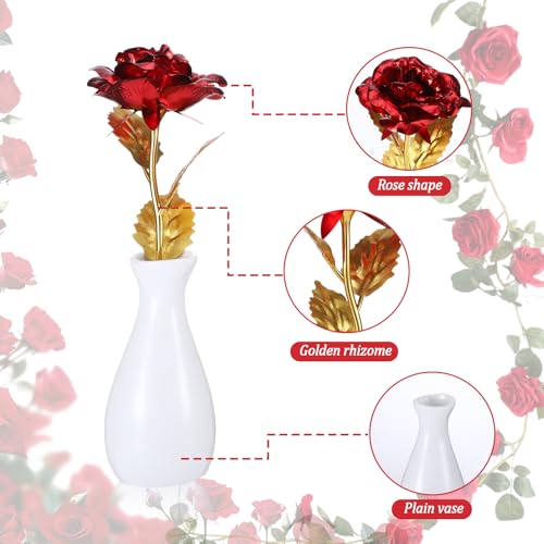 Roses Artificial Flowers for Her Wife Mother's Day, Red Flower Birthday Gifts for Mom Grandma, Eternal Rose Women Great Grandma - color: Red