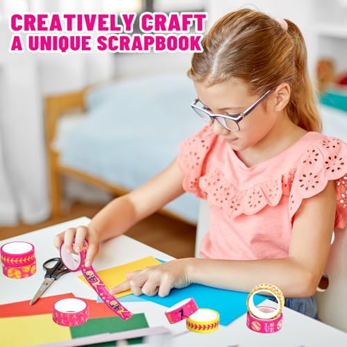 FYSUIMU 12 Rolls Softball Washi Tape Softball Birthday Party Decorations Sports Ball Masking Tape Set Pink Yellow Decorative Wrapping Paper Tapes for Scrapbook Journal DIY Art Crafts - style: Softball