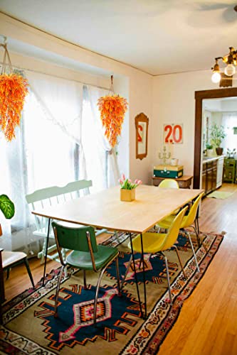 RECUTMS Artificial Fall Lavender Hanging Plants, 29 Inch, 4 Pcs | Fake Fall Baskets,UV Resistant Plastic Greenery for Outdoor Home Room Front Porch Wedding Party Thanksgiving Day Indoor Decor - color: Sunset