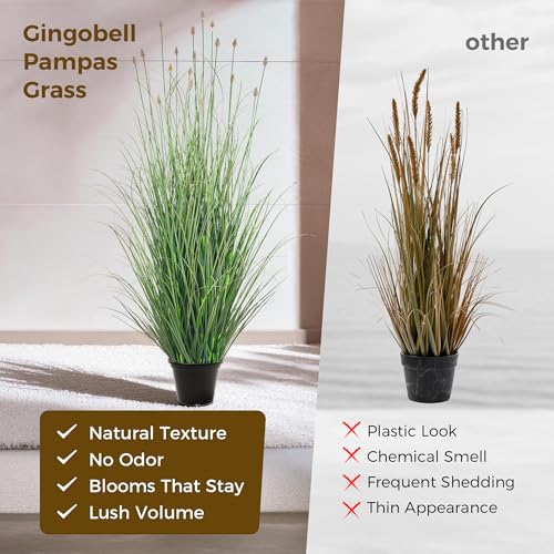 3FT / 4FT Extra Lush Artificial Plant (2pcs), Luxury Fake Tall Plants with Pot, Luxury Faux Tall Greenery with Dogtail for Garden Porch and Home Decor (Gray, 4FT) - color: Green With Gray Tail, size: 4FT