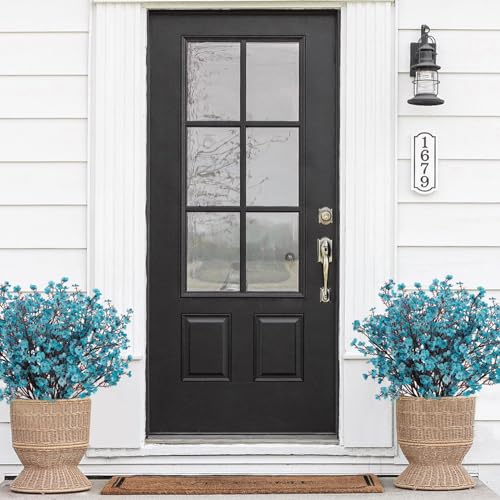 8Pcs Babys Breath Artificial Flowers Silk,Real Touch Peacock Blue Bouquets Flowers for Vase Home Office Wedding Spring Winter Indoor Outdoor Centerpiece Table Mother's Day Decorations - color: Peacock Blue, size: 8 Bundles