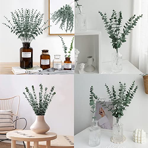 24 Pieces Artificial Eucalyptus Stem Faux Eucalyptus Decor Artificial Green Branches Leaves - for Wedding Floral Arrangements Home Decor