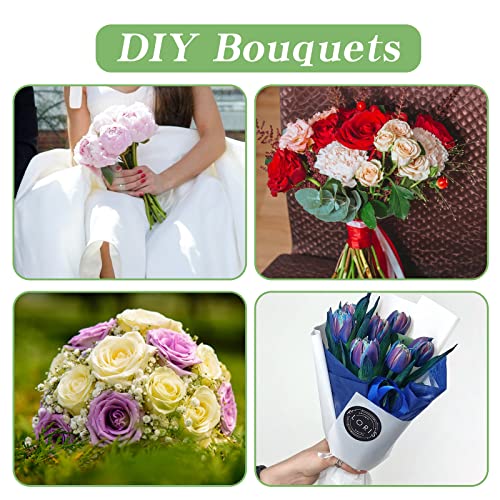 DLUGOPIS 1/4 inches Stem Covers for DIY Bouquets 12 inch Artificial Flower Stem Covers for DIY Wedding Centerpiece Bouquet (Green) - color: Green