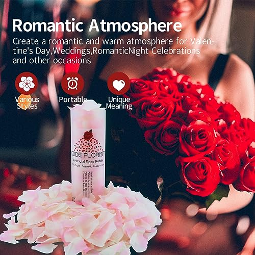 CODE FLORIST 1100 PCS Silk Rose Petals for Valentine's Day,Fake Rose Petals for Romantic Night,Wedding,Proposal Anniversary Flower Decorations(Separated,Scented,Champagne Pink) - color: Champagne Pink, size: Separated 1100 pcs
