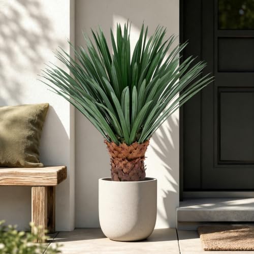 Artificial Agave Plant Black Pot 37 Inch Tall Faux Agave with Removable White Coating Realistic Fake Floor Plant Indoor Outdoor Front Porch Patio Doorstep Home Office Hotel Desert Style Decor - color: Agave Plant 37in