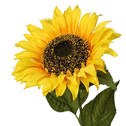 Large Sunflowers Artificial Flowers 8" Full Bloom Long Stem Artificial Sunflower 33" Tall Sun Flowers Giant Silk Sunflowers with Stem Fake Sunflower Floral Arrangement for Home Wedding Decoration - color: 8"-3pcs