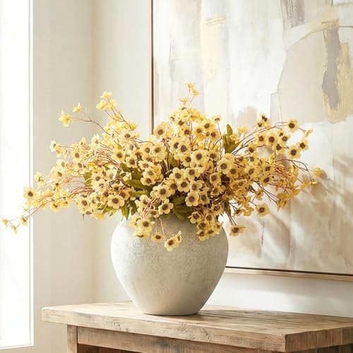 24pcs Faux Yellow Spring flowers With Stems, 23" Realistic Wildflowers Artificial Long Floral for Home Office Decor, Spring Table Centerpiece, Yellow Flowers Arrangements, Modern Farmhouse Decor - color: Yellow Wild