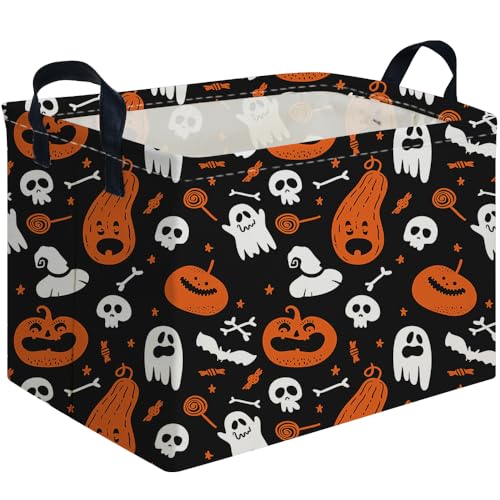 Halloween Ghost thriller basket,Empty Halloween basket,Horror and thriller decor,Trick or Treat Box for Boys and Girls,Horror decor(Cute pumpkin) - color: Cute pumpkin