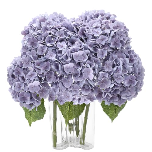 Coferset 3pcs Lavender Purple Lifelike Hydrangea Artificial Flowers 22inch Real Touch Faux Hydrangea Flower Stem for Home Party Wedding Floral Filler Arrangements Ceterpieces Bouquets - color: Lavender Purple, size: 3pcs