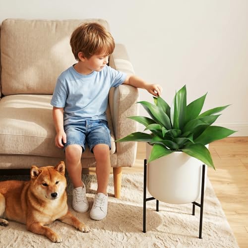 Ttranewsoo Fake Plants Artificial Agave Plants,Large UV Resistant Fake Agave Planters for Indoor and Outdoor Decorating Tropical Plant Succulents Greenery Indoor Decor((2Pack Light Green) 13.8" - color: Light Green