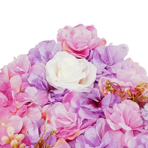 12 Pack Flower Wall Panels 15 x 15 inch 3D Rose Wall Mat Decorative Faux Floral Panel Hydrangea Silk Faux Flower Backdrop for Photo Background Home Wedding Party