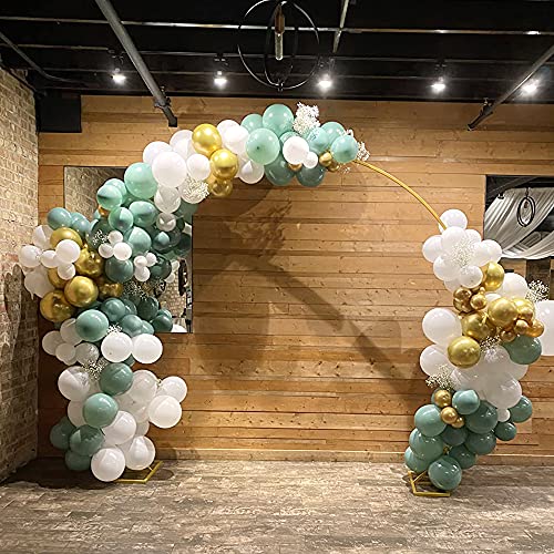Wokceer 9.2 FT Large Circle Balloon Arch Stand Gold Metal Round Arch Backdrop Stand for Wedding Ceremony Birthday Party Bridal Shower Anniversary Background Decoration - color: Gold, size: 9.2 FT