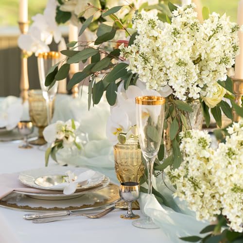 4PCS 25.6inch Lilac Artificial Flowers White Fake Delphinium Long Stem Silk Real Touch Flower Faux Lilac Floral Arrangement for Tall Vase Table Centerpieces Wedding Garden Home Decoration（White） - color: 25.6inch White