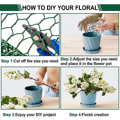 Floral Wire Netting, 4 x 118 Inch Mesh Netting with Plier, Protect Plant & Decorate Flower Arch, DIY Craft - size: 0.1*2m