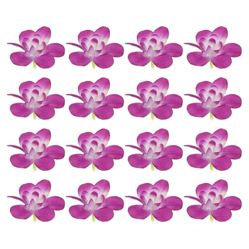 PATIKIL Artificial Orchid Petals, 24Pcs Faux Orchid Flower Head Fake Butterfly Flowers Crafts for Home Wedding Decoration, Dark Purple - color: Dark Purple