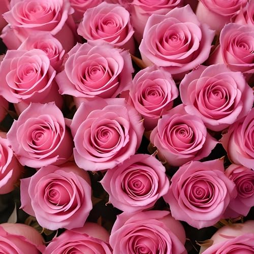 100 Pink Roses | Bulk Roses by Arabella Bouquets | Real Fresh Flowers for Delivery, Gift for Birthday Women, Congratulations, Anniversary, Thank You, Mother's Day - color: Pink, size: 100 Stems