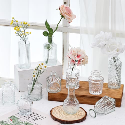 36pcs Glass Bud Vase Bulk Set, Clear Small Glass Vases for Flowers, Vintage Flower Vases in Bulk for Centerpieces, Wedding Decorations,Table Decor - color: Clear, size: 36pcs