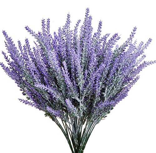 CATTREE Artificial Lavender Flowers, 6 Pack Fake Flower Bouquet Plastic Plants Home Bridal Wedding Office Garden Balcony Indoor Outdoor DIY Centerpieces Arrangements Craft Decoration Purple - 6 pcs - color: Lavender - Purple - 6pcs