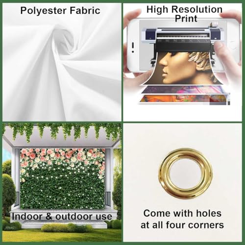 Sensfun Flower Wall Backdrop Spring Pink Rose Blossom Green Leaves Photography Background Floral Grass Birthday Baby Shower Miss to Mrs Wedding Bridal Shower Backdrops Portrait Photo Booth Props 7x5ft - size: 7x5ft