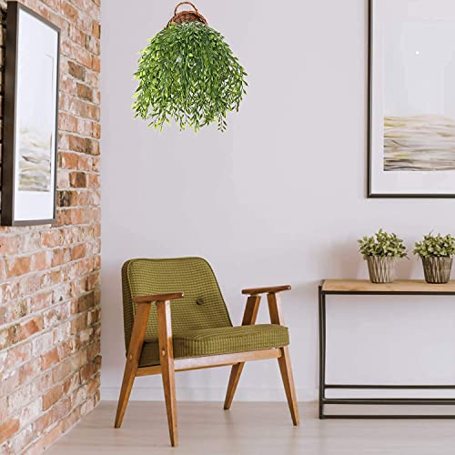 Artificial Hanging Plants, Fake Vines Plastic Ivy Greenery Christmas Decorations Garland Faux Weeping Willow Vine Grass Outdoor Indoor Home Garden Party Wedding Bedroom Wall Decor - Green 8 Pack - color: Weeping Willow/ 8 Pack