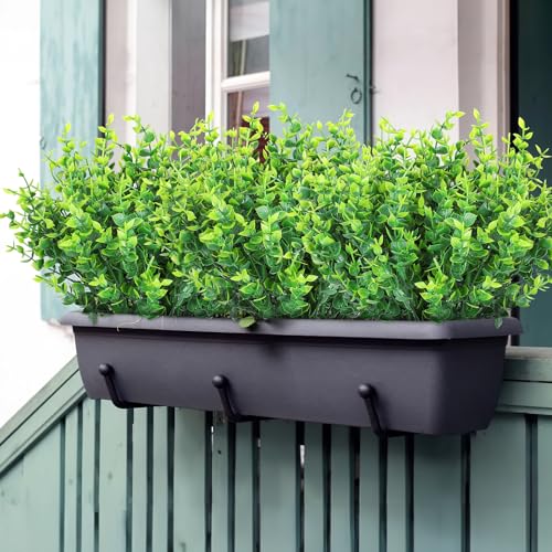 AGIRL 24 Bundles Fake Plants Greenery Stems,Artificial Plants for Outdoor,No Fade Faux Plastic Plants for Hanging Indoor,St Patricks Day Decoration Garden Porch Window Box Home Wedding Farmhouse - color: Green-eucalyptus, size: 24