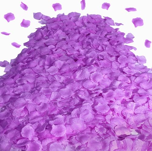 SITUMEIZI 1500PCS Artificial Silk Rose Petals Wedding Party Decoration,Purple Rose Petals for Romantic Night for Her Set Flowers Petals Fake Rose Marriage Proposals Decor - color: Purple, size: 1500