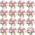 16 Bundles Artificial Flowers Peonies Bulk, Silk Fake Flower with Stems for DIY Bouquet Faux Peony Floral Arrangements for Vase Centerpiece Home Wedding Party Centerpiece(Pink) - color: Blush Pink