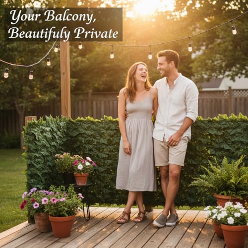 Faux Ivy Privacy Fence Screen 4PCS 20 x 20 Inch Artificial Faux Ivy Hedge Expandable Faux Privacy Fence Decoration for Wall Screen, Outdoor Garden, Wedding Decor,No Cable Tie (40x40 inches) - size: 40x40 inches