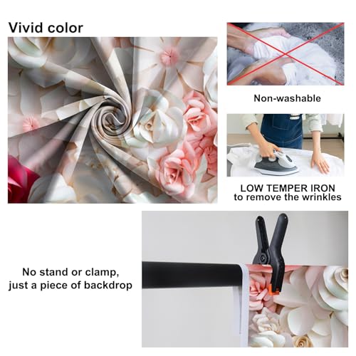 20x10ft Pink and White Paper Flowers Background Photography Mother's Day Backdrop Paper Flower Wall Gorgeous Wedding Flower Backdrops Beautiful Bride Baby Newborn Kids Background - size: 20x10ft
