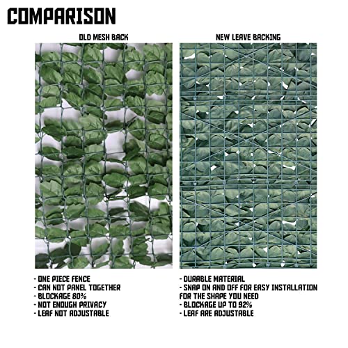 TANG 39"x117"-1piece Faux Ivy Privacy Fence Screen Roll, Artificial Leaf Fence Cover for Balcony Outdoor Decor, Fake Greenery Wall for Patio, UV Resistant, Dark Green - color: Dark Green, size: 39"x117"