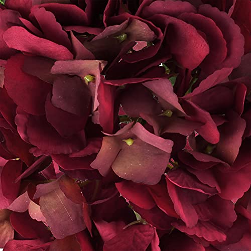 Silk Hydrangea Flowers - Long Stem Faux Hydrangea for Flower Arrangement, Home Decor, Wedding, Baby Shower - Red Silk Flowers - color: Red #3, size: 3PCS