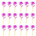 20PCS Artificial Colorful Flowers Galaxy Rose Crystal Flower Glass Rose Gifts for Wedding, Mother' s Day Memorable Days, Pink - color: Pink