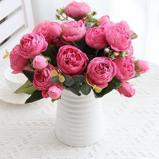 Artificial Peonies Flowers for Home Decor for Wedding Party Decor Rose Red - color: Rose Red