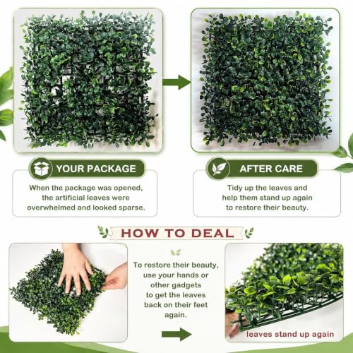 Grass Wall Decor,Paistao Privacy Fence Screen,Greenery Backdrop Panels,10"x 10"12Pcs Artificial Boxwood Fake Grass Wall for Indoor,Outdoor,Patio,Garden,Backyard - size: 2 Boxwood-10"x 10" (12 Pcs)