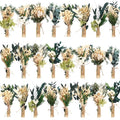 Layhit 24 Pcs Boho Dried Flower Bouquet Mini Wedding Handmade Dry Flowers Decor for Vase Crafts DIY Photo Boutonniere for Men Floral Plant for Bridesmaid Gift Birthday Decor(Greenery) - style: Greenery