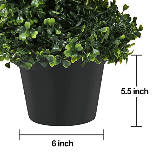 Lvydec 2 Pack Artificial Boxwood Topiary Tree, 3ft Topiary Plants Potted Trees Decoration for Front Porch Home Living Room, Indoor/Outdoor Use