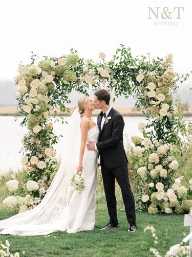 N&T NIETING Artificial Flowers, 50pcs Real Touch Fake Flowers Foam Roses for DIY Wedding Bridal Bouquet Baby Shower Party Cake Wall Tables Decoration, Cream - color: Cream, size: 50pcs